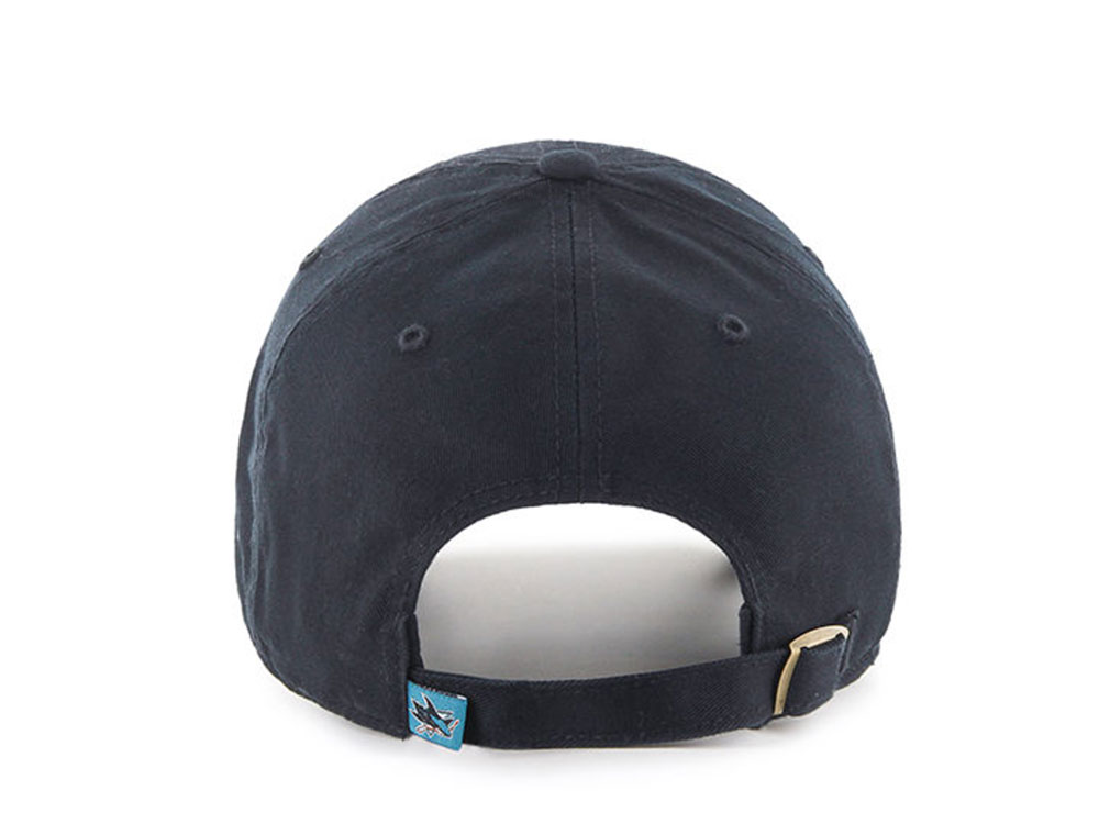 47Brand San Jose Sharks Black Clean up Strapback Hat