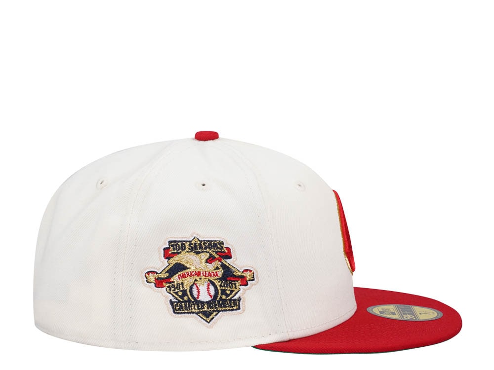 New Era Cleveland Indians 100 Seasons Amercian League Chrome Throwback Two Tone Edition 59Fifty Fitted Hat