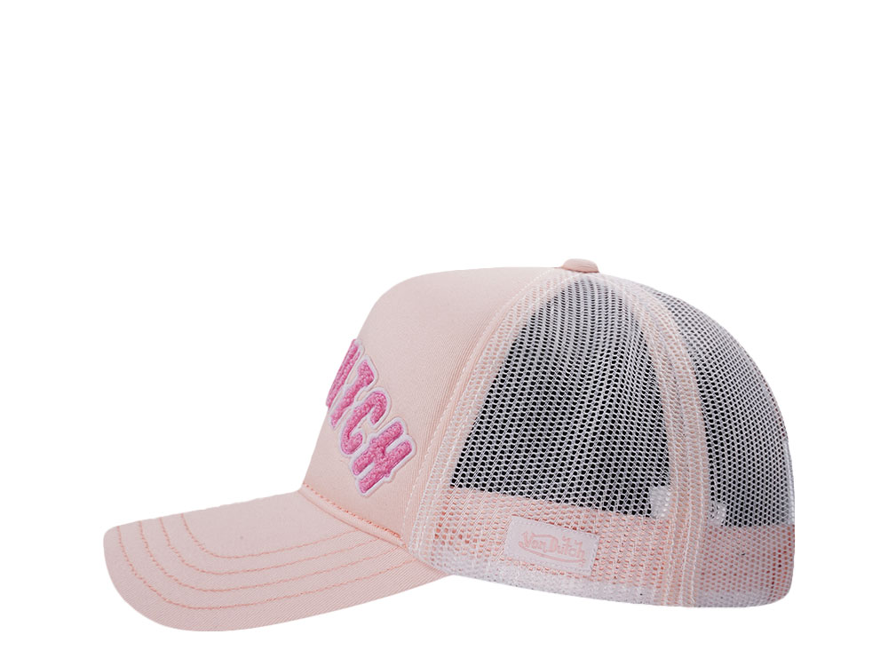 Von Dutch Script Pink Trucker Snapback Hat