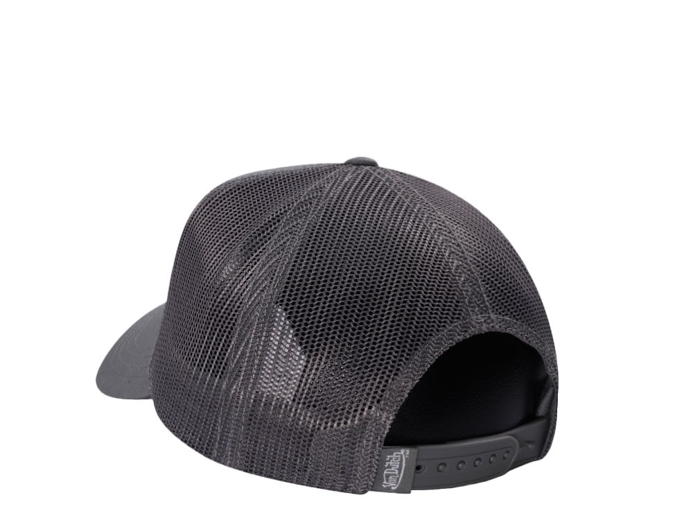 Von Dutch Rubber Logo Gray Edition Trucker Snapback Hat
