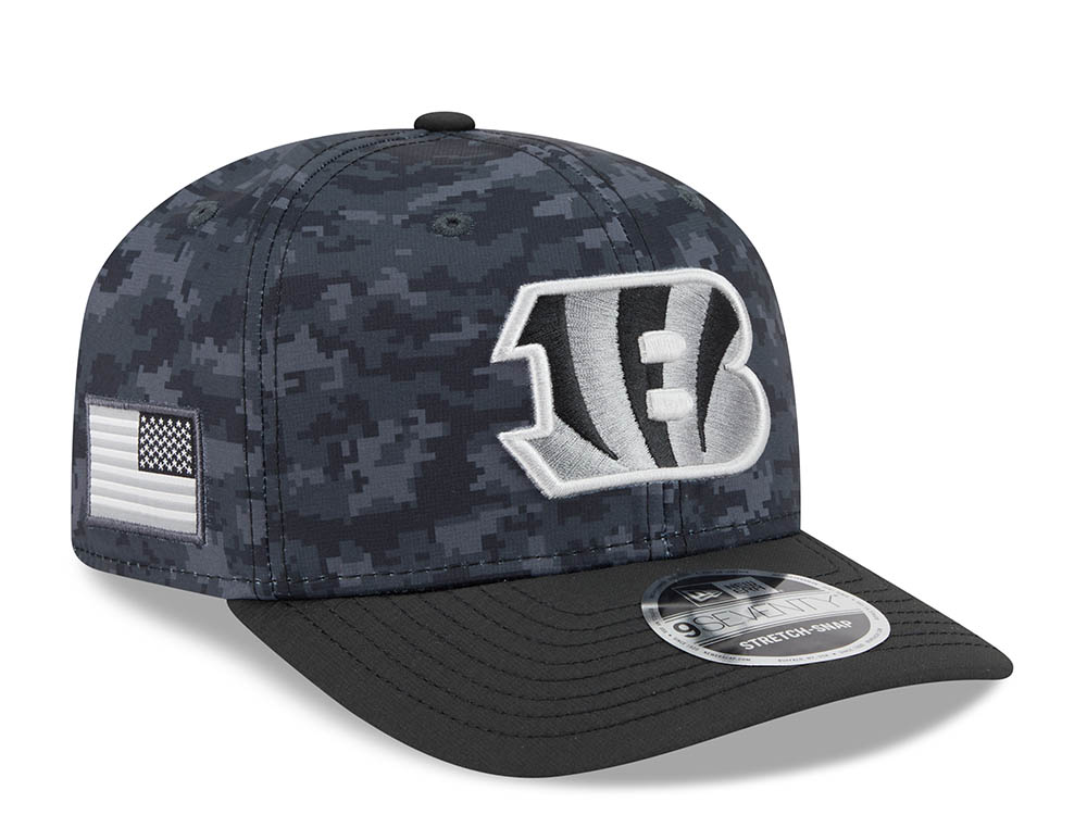 New Era Cincinnati Bengals NFL Salute to Service 2026 Digi Camo Black 9Seventy Stretch Snapback Hat