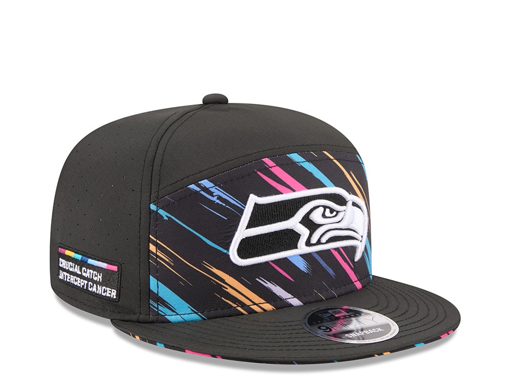 New Era Seattle Seahawks Crucial Catch 2026 Black Edition 9Fifty Split Panel Snapback Hat