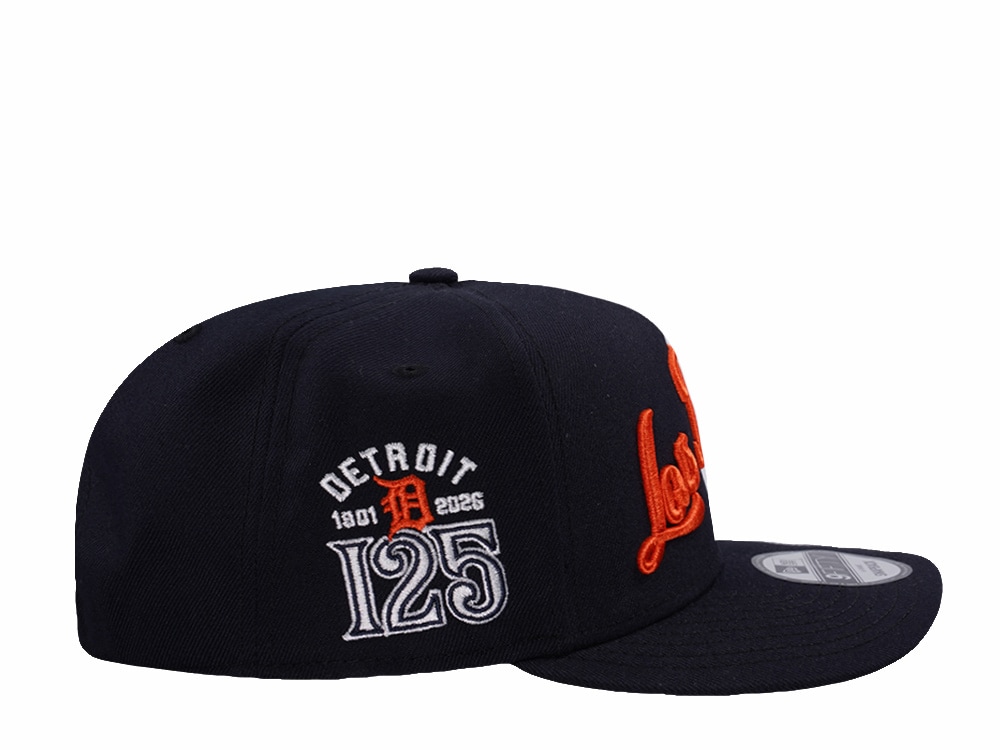 New Era Detroit Tigers 125th Anniversary Script Navy Prime Edition 9Fifty A Frame Snapback Hat