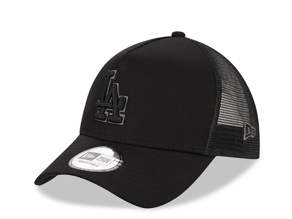 New Era Los Angeles Dodgers Black Graphite A Frame Trucker Snapback Hat