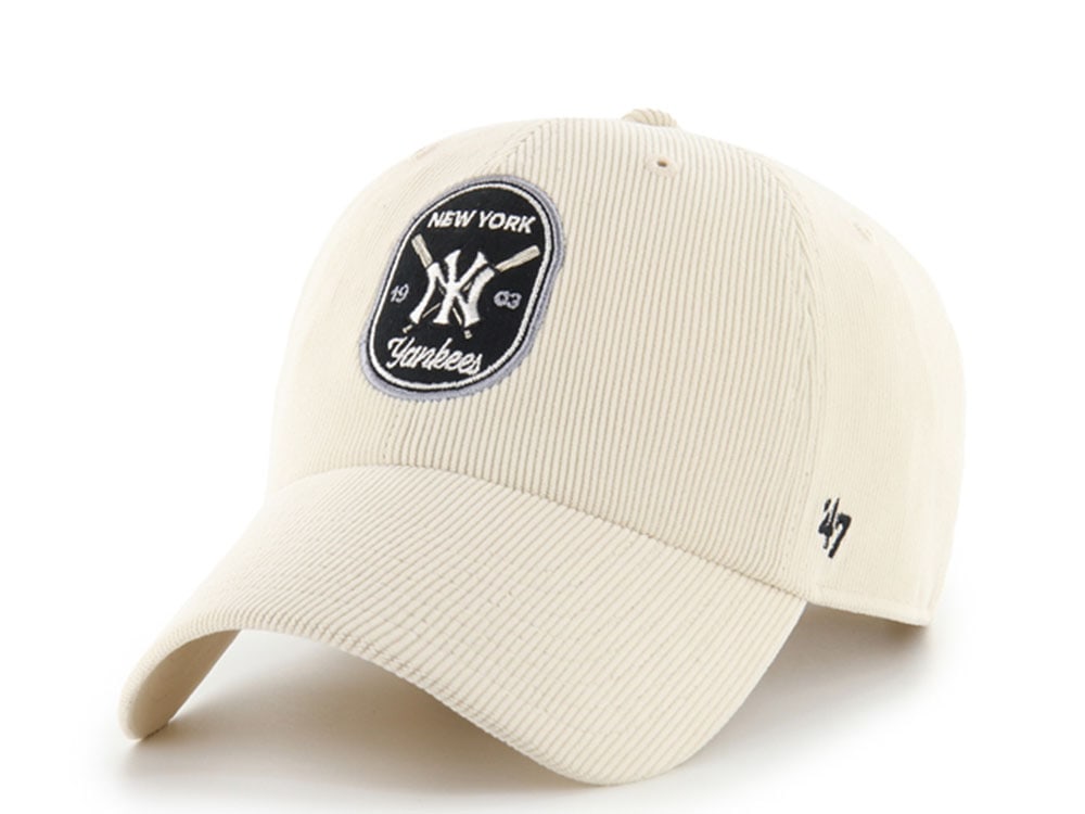 47 Brand New York Yankees Crosspatch Natural Corduroy Clean Up Strapback Hat