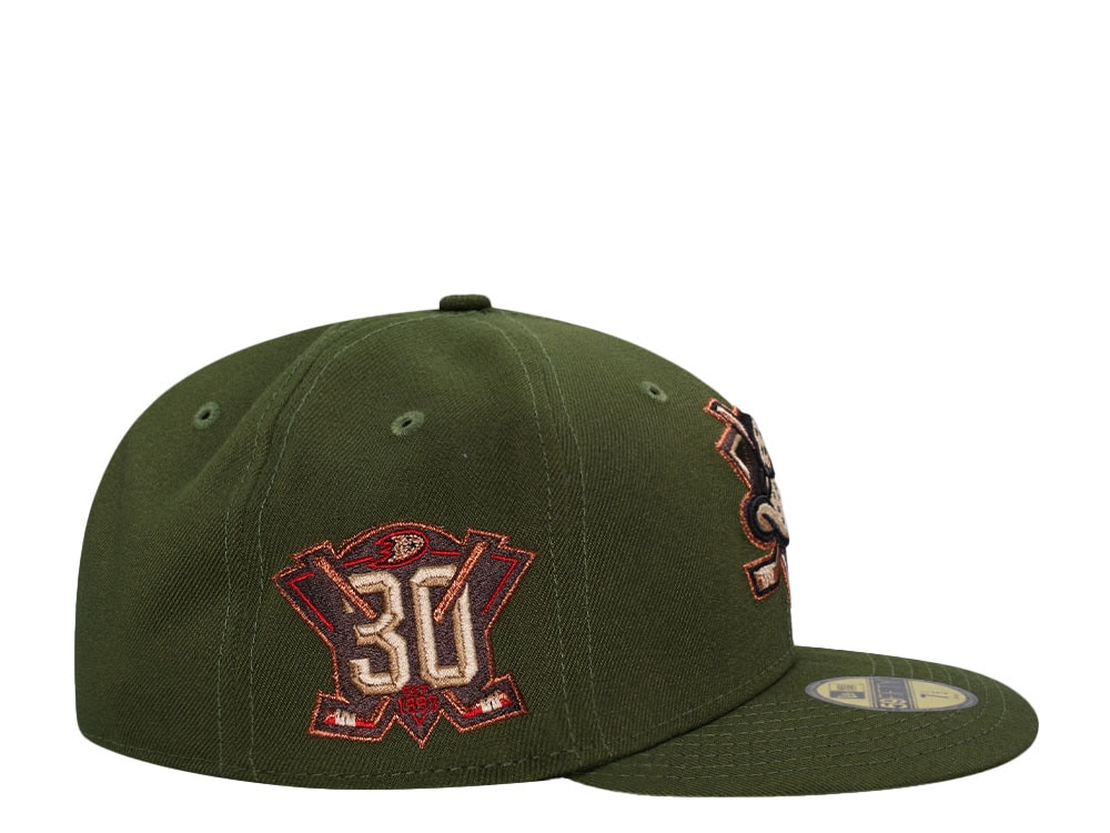 New Era Anaheim Ducks 30th Anniversary Horror Pack Rifle Green Edition 59Fifty Fitted Hat