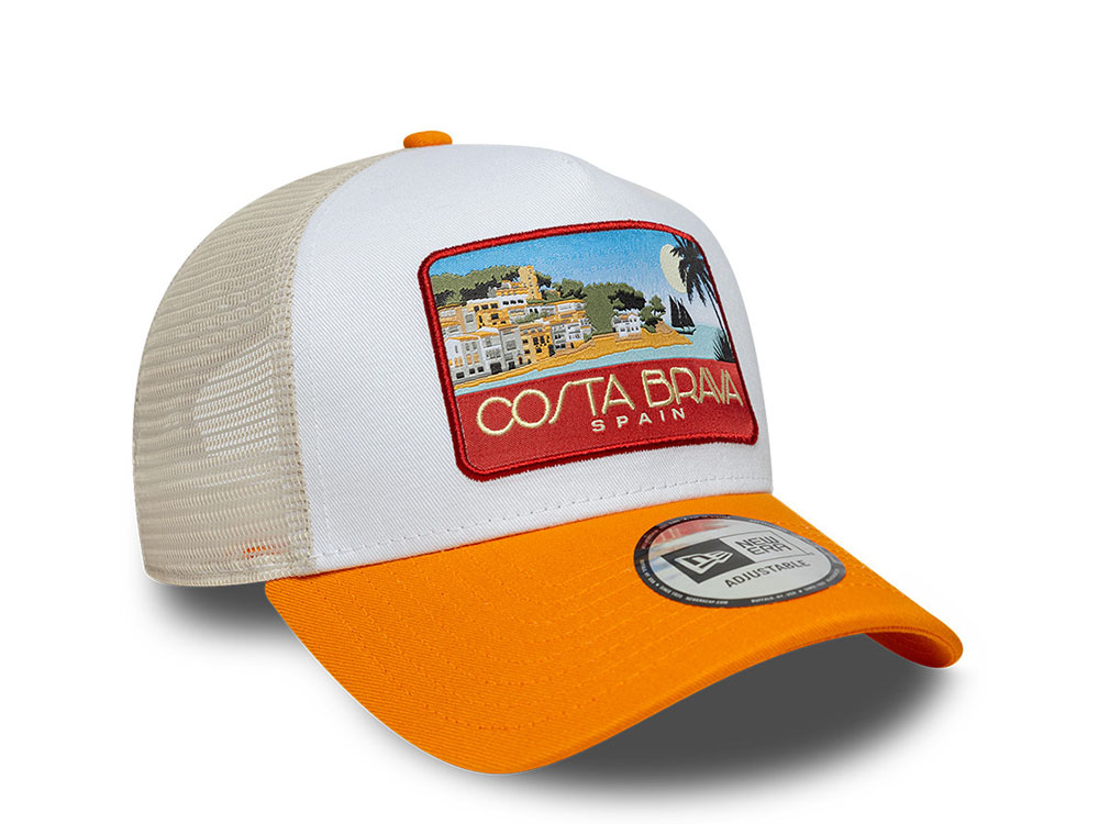New Era Costa Brava Location Patch 9Forty A Frame Trucker Snapback Hat