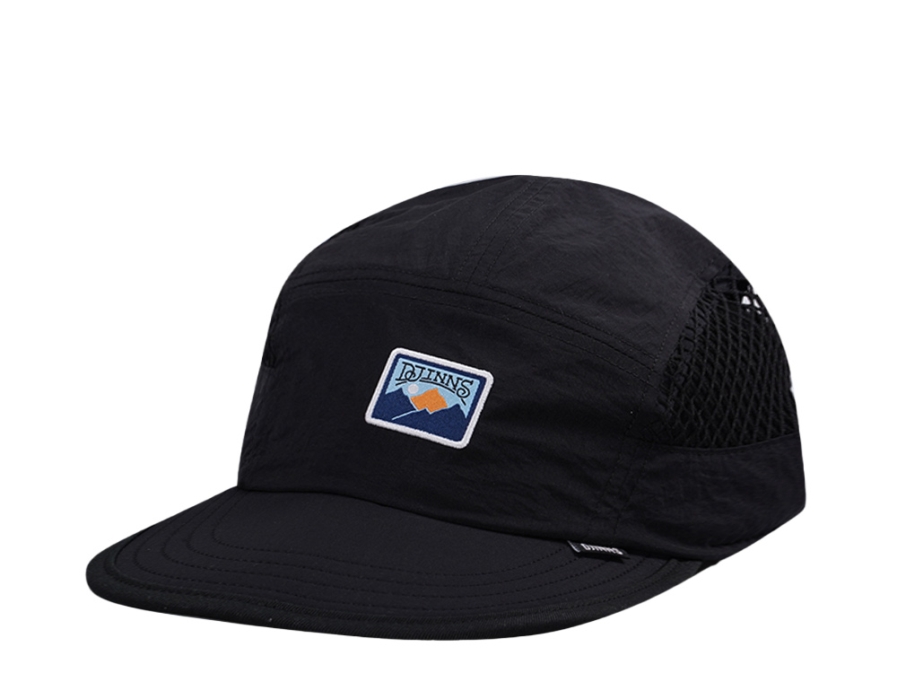 Djinns 5 Panel Black Big Net Mountain Strapback Hat
