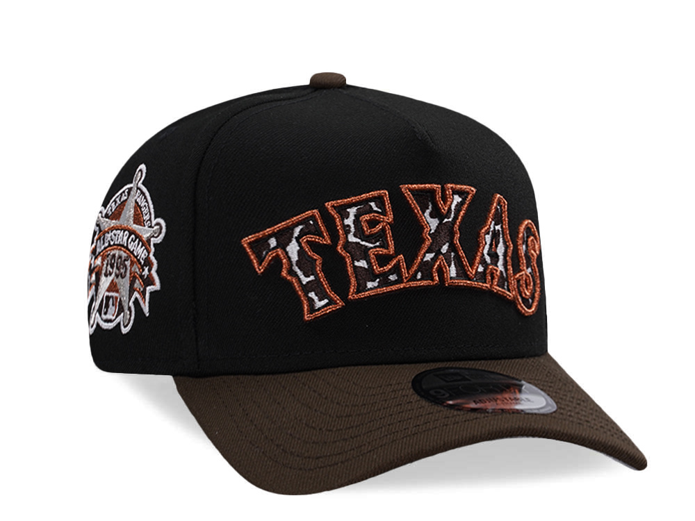 New Era Texas Rangers All Star Game 1995 Black Two Tone Edition 9Forty A Frame Snapback Hat