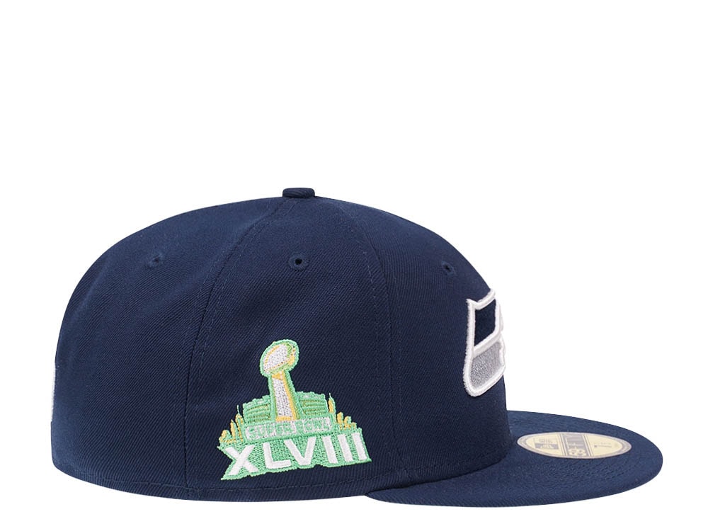 New Era Seattle Seahawks Citruspop Patch Super Bowl XLVIII 59fifty Fitted Hat