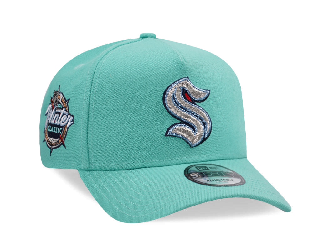 New Era Seattle Kraken Winter Classic 2024 Mint Prime Edition 9Forty A Frame Snapback Hat
