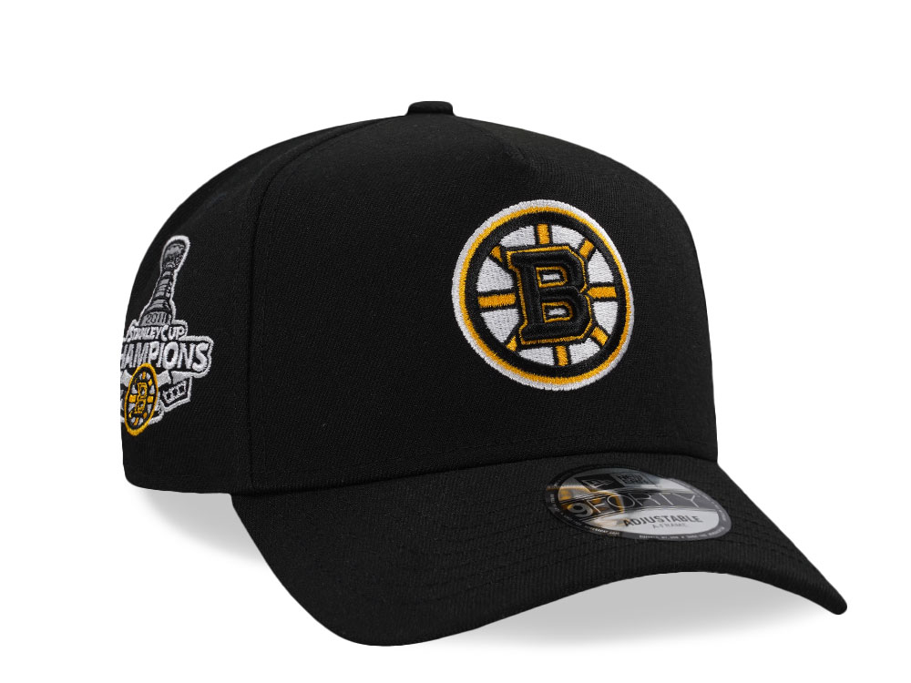 New Era Boston Bruins Stanley Cup Champions 2011 Black Edition 9Forty A Frame Snapback Cap TOPPERZSTORE.COM