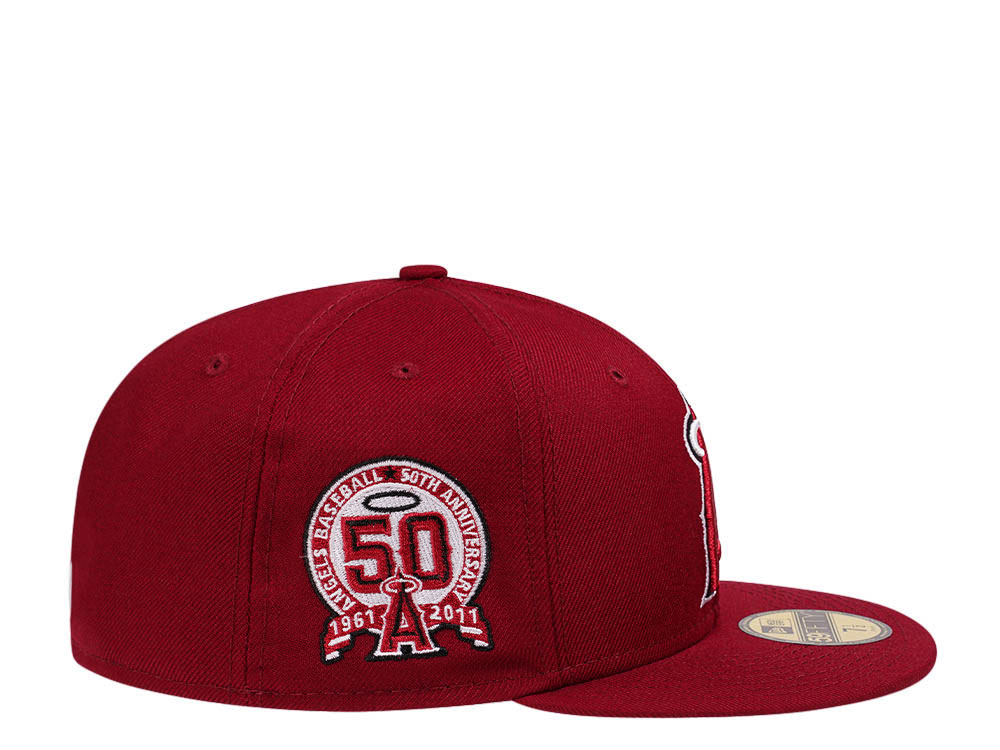 Newera 59fifty アナハイムエンゼルス 50thアニバーサリー New Era Anaheim Angels Cardinal 50th Anniversary Smooth Red