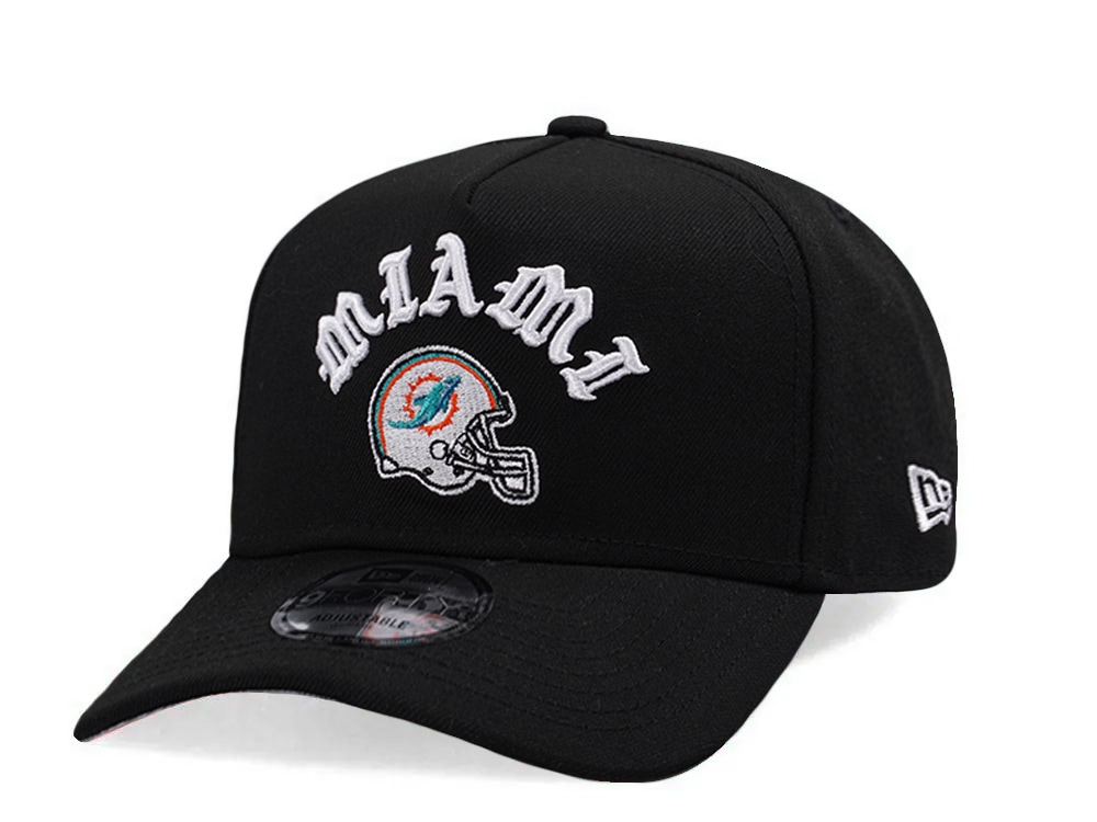 New Era Miami Dolphins Helmet Black Prime Edition 9Forty A Frame Snapback Hat