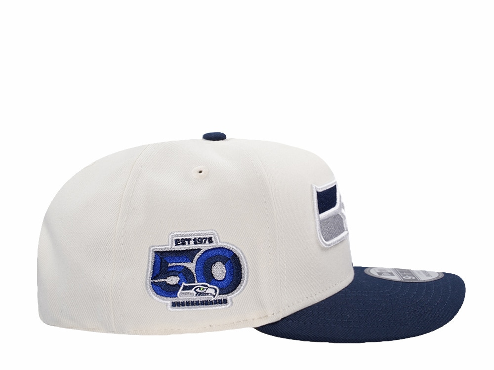 New Era Seattle Seahawks 50th Anniversary Chrome Two Tone Edition 9Fifty A Frame Snapback Hat