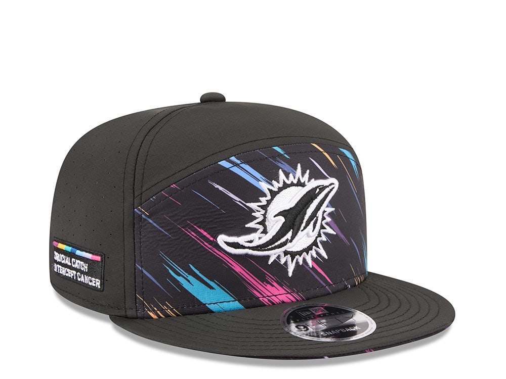 New Era Miami Dolphins Crucial Catch 2026 Black Edition 9Fifty Split Panel Snapback Hat