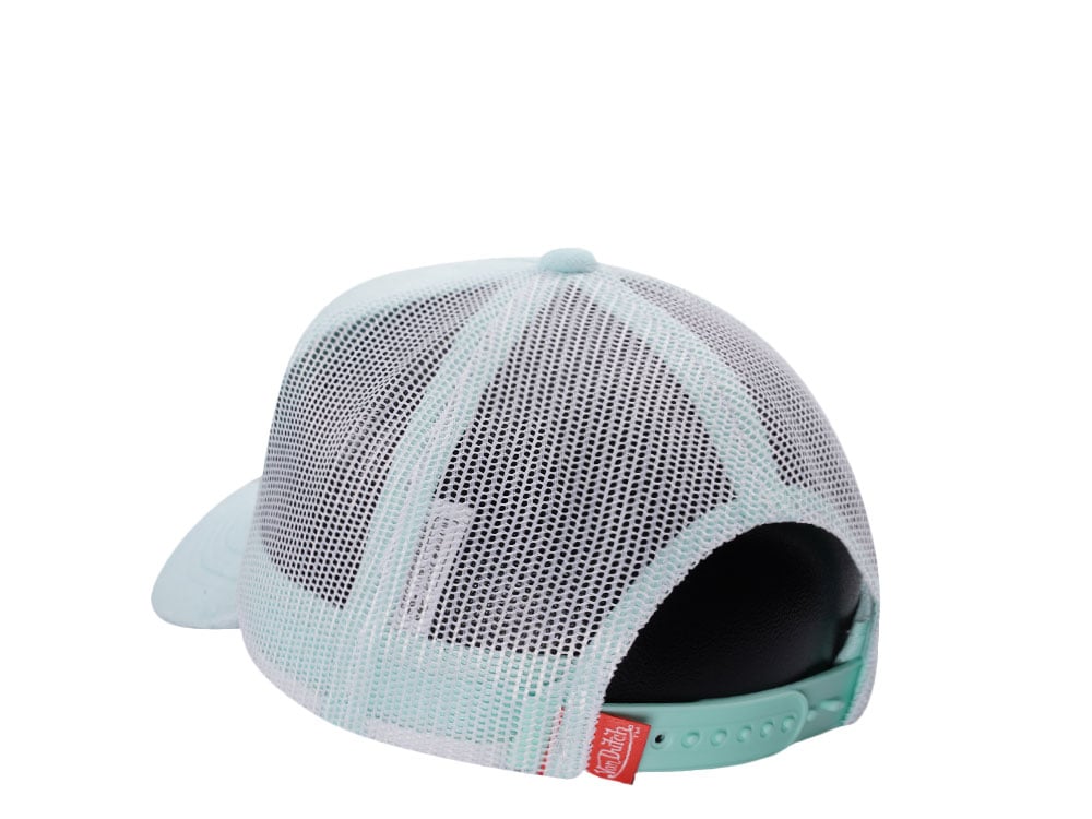 Von Dutch Oval Patch Light Teal Velour Edition Trucker Snapback Hat