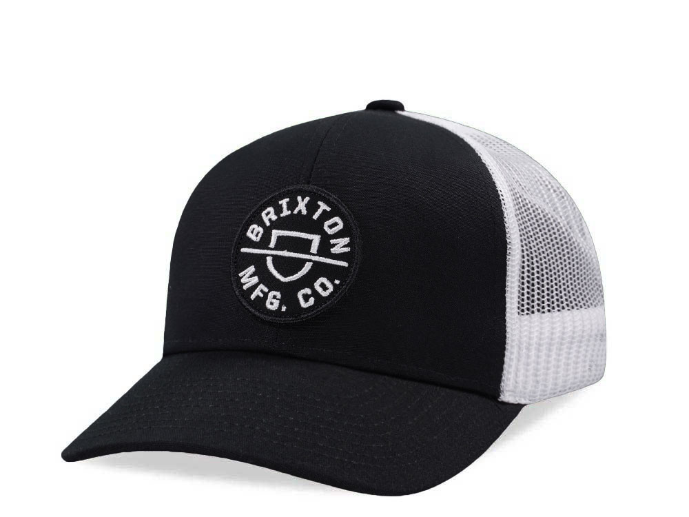 Brixton MFG Co Black and White Trucker Snapback Hat