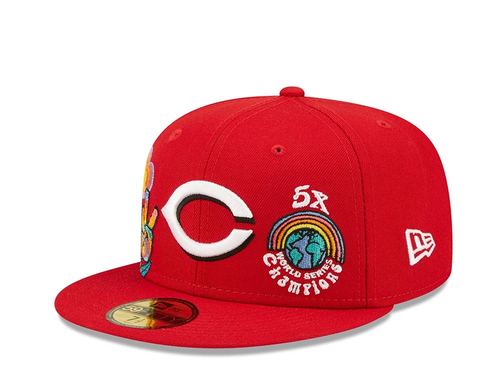 New Era Cincinnati Reds 5x World Series Champions - Red Groovy Edition 59Fifty Fitted Hat