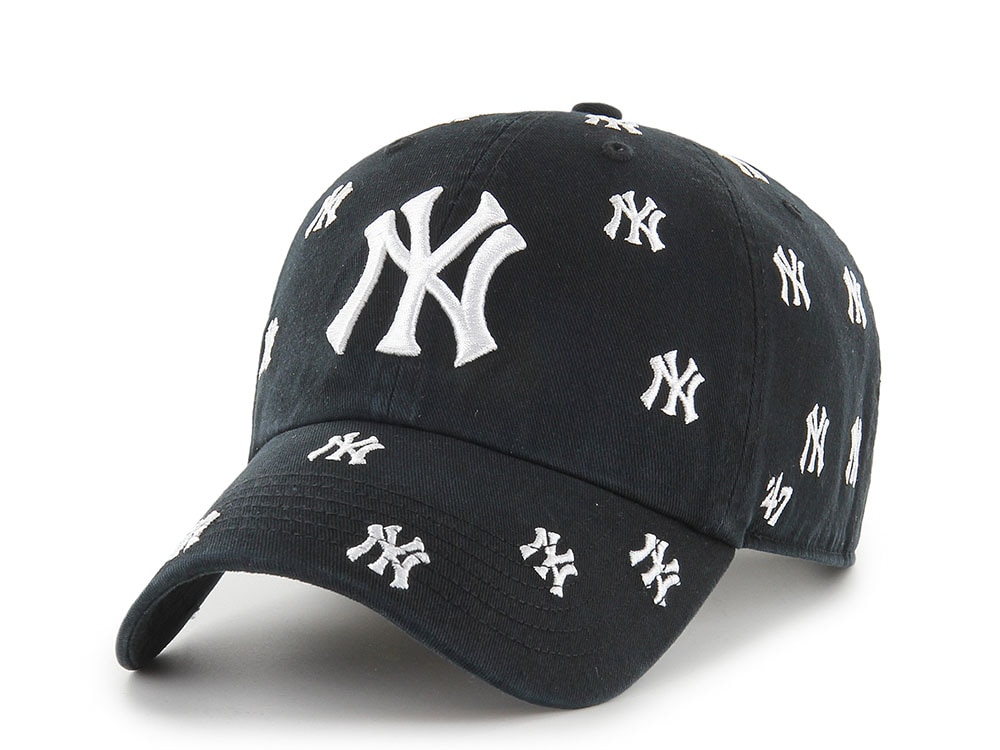 47Brand New York Yankees Black Confetti Edition Clean Up Strapback Hat
