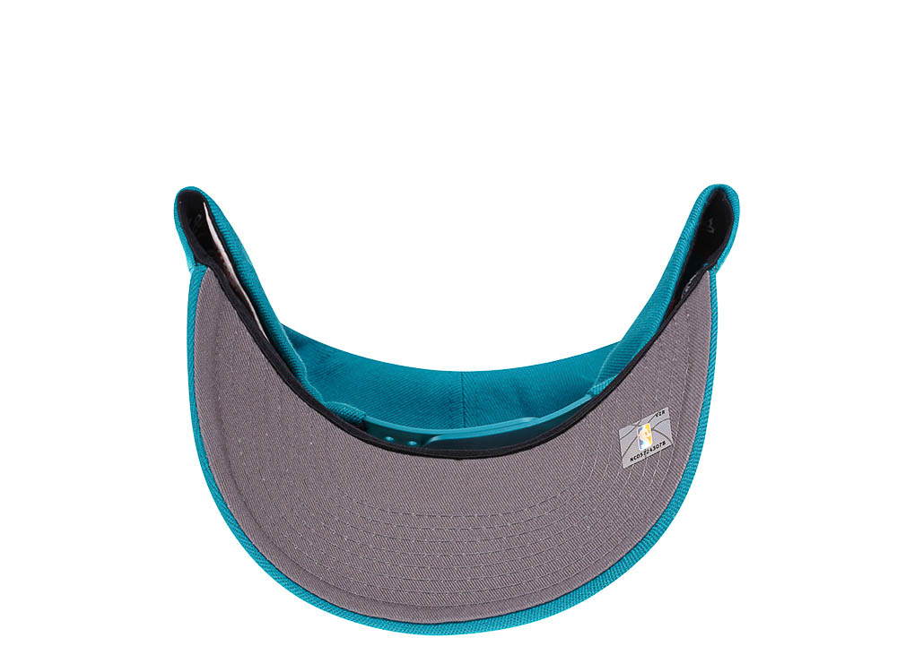 Mitchell & Ness Charlotte Hornets Team Ground Red Line Teal Solid Flex Snapback Hat
