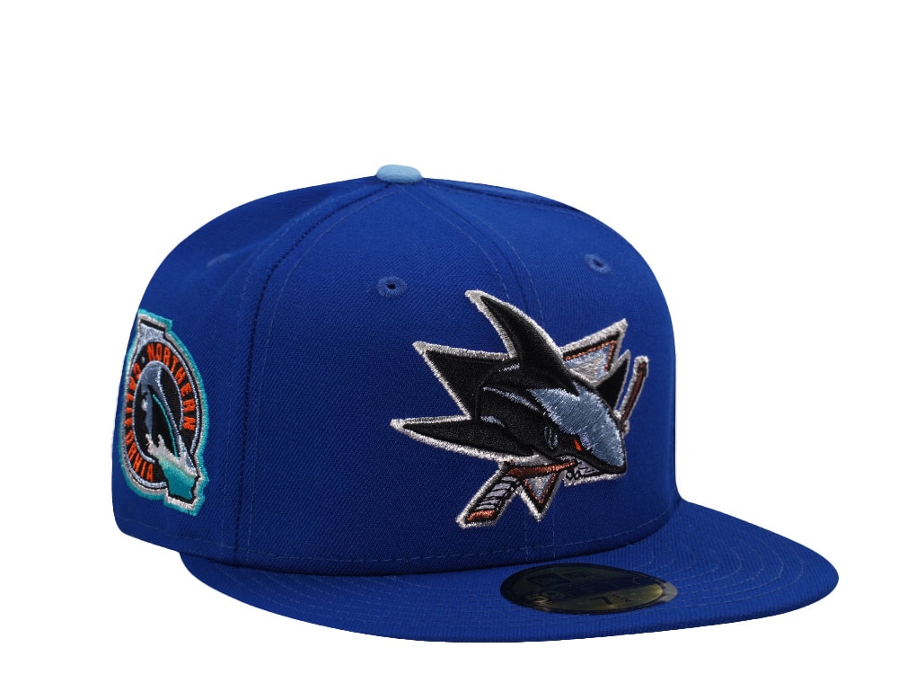 New Era San Jose Sharks Northern California Royal Blue Prime Edition 59Fifty Fitted Hat