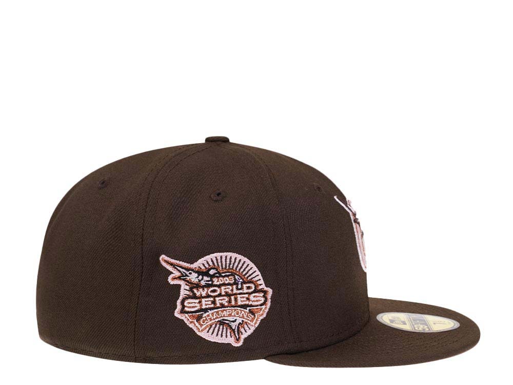 New Era Miami Marlins World Series 2003 Champions Coffee Pink Edition 59Fifty Fitted Hat