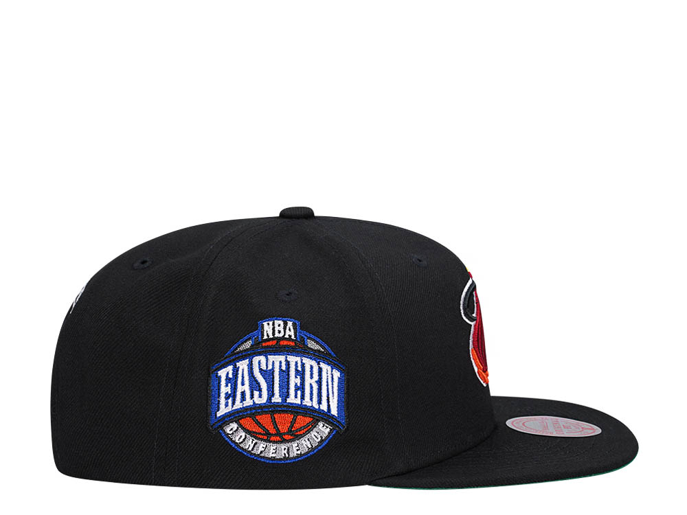 Mitchell & Ness Miami Heat Conference Patch Black Snapback Hat