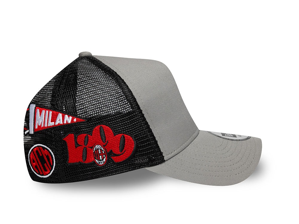 New Era AC Milan Patch Grey 9Forty A Frame Trucker Snapback Hat