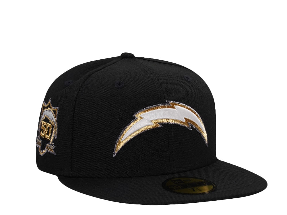 New Era Los Angeles Chargers 50th Anniversary Glow Black Prime Edition 59Fifty Fitted Hat
