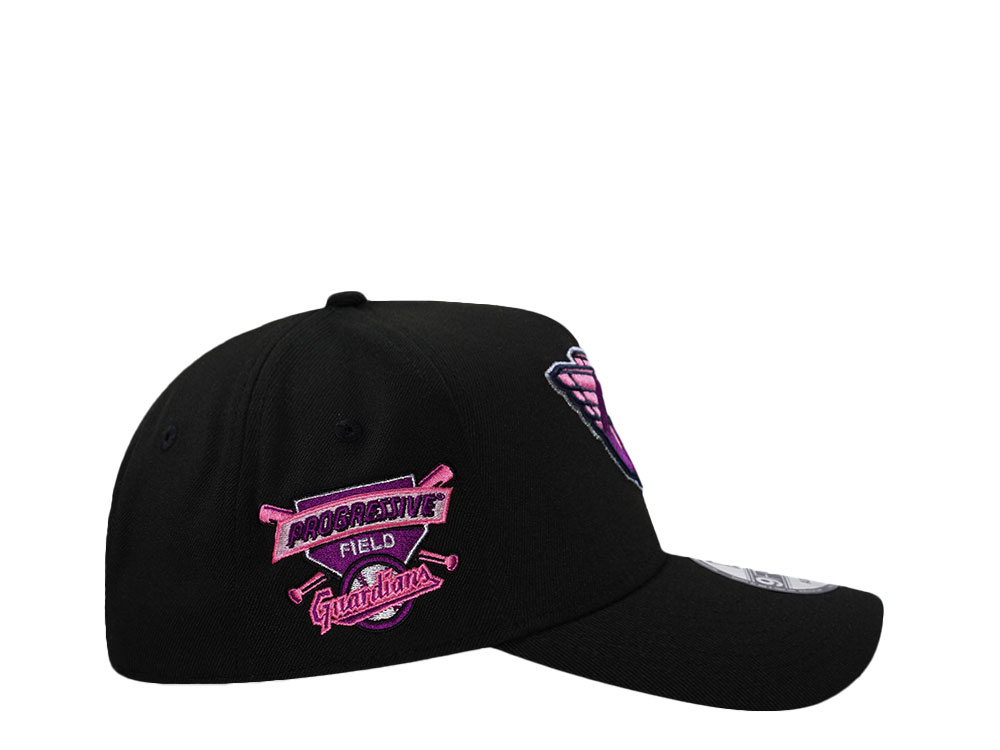 New Era Cleveland Guardians Progressive Field Magenta Black Prime Edition 9Forty A Frame Snapback Hat