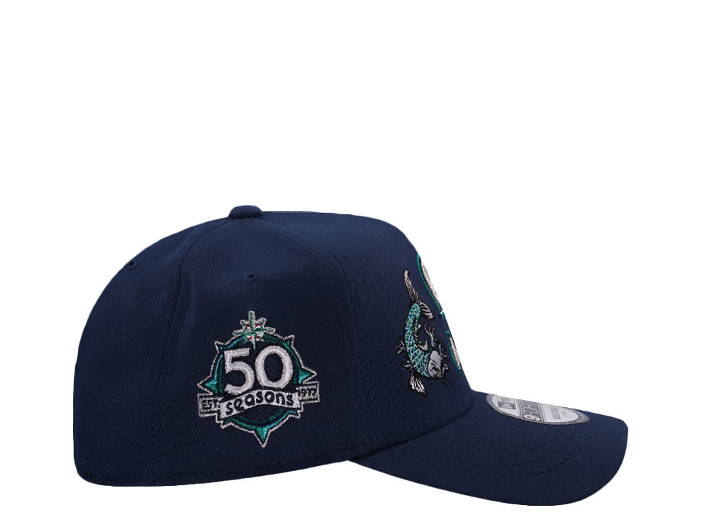 New Era Seattle Mariners 50th Anniversary Ocean Blue Prime Edition 9Forty A Frame Snapback Hat