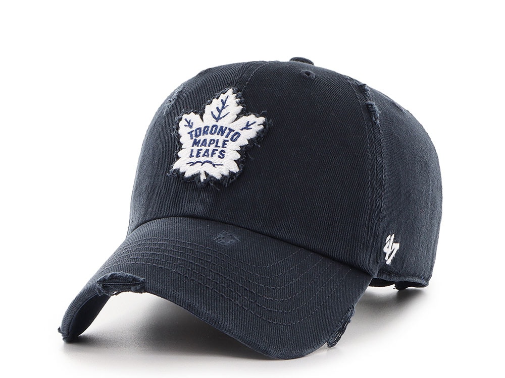 47 Brand Toronto Maple Leafs Weathered Navy Clean Up Strapback Hat