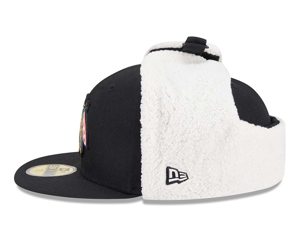 New Era Chicago Blackhawks Classic Black 59Fifty Dogear Fitted Hat