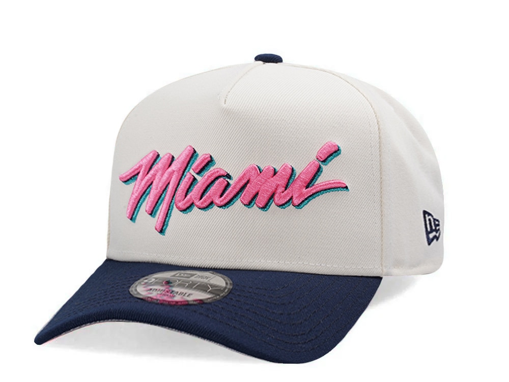 New Era Miami Heat Chrome Two Tone Edition 9Forty A Frame Snapback Hat