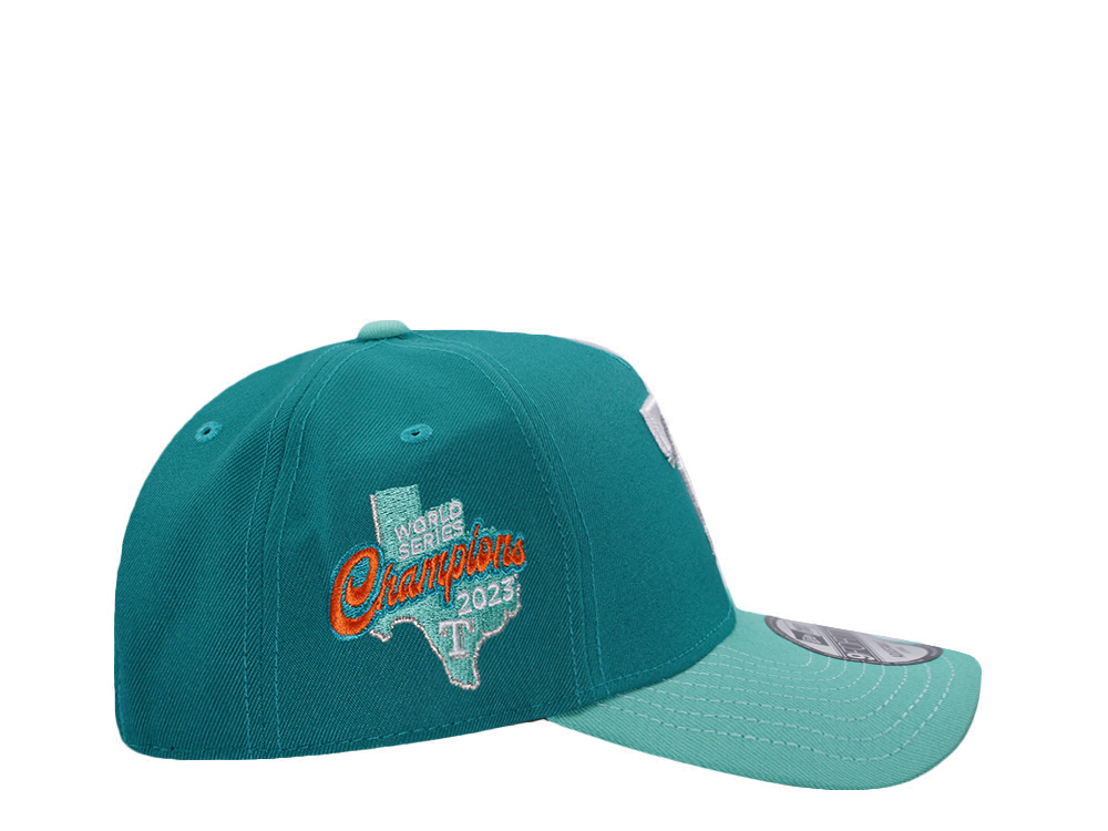 New Era Texas Rangers World Series Champions 2023 Mint Two Tone Edition 9Forty A Frame Snapback Hat