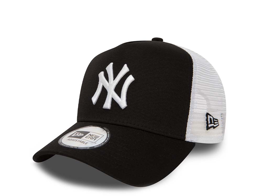 New Era New York Yankees White and Black A Frame Trucker Snapback Hat