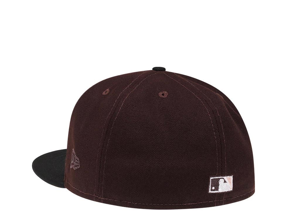 New Era Atlanta Braves World Series 1995 Dark Chocolate Peach Two Tone Edition 59Fifty Fitted Hat