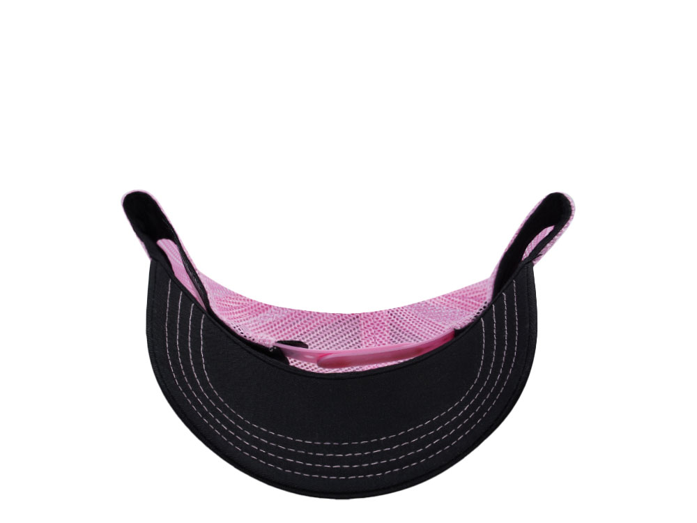 Von Dutch Oval Patch Flying Eye Pink Trucker Snapback Hat