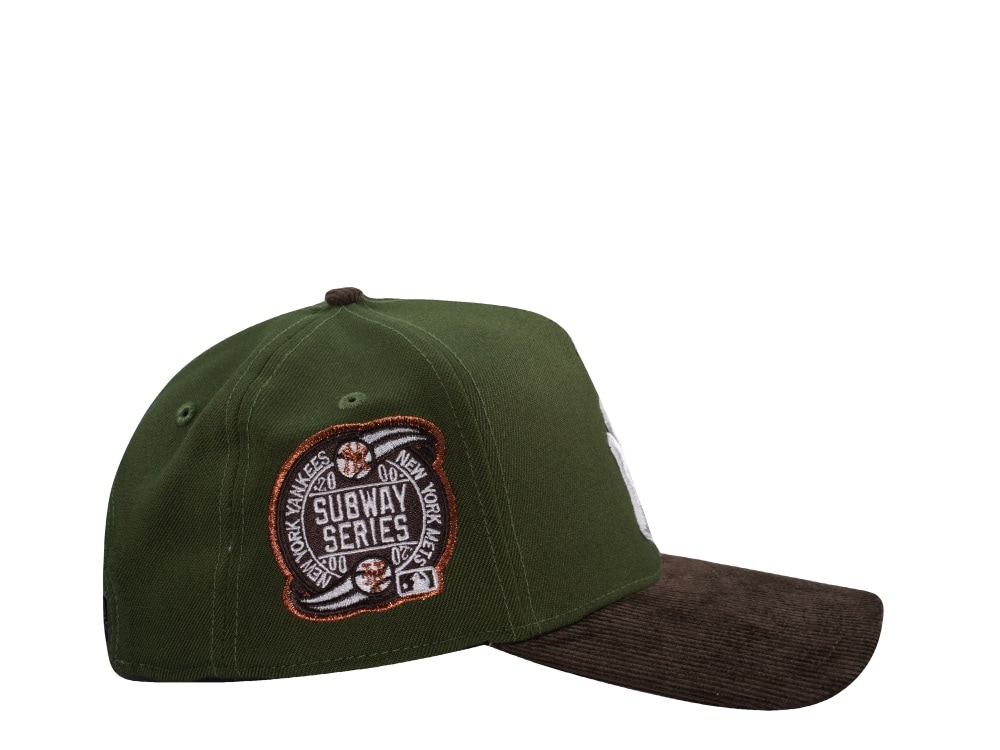 New Era New York Yankees World Series 2000 Rifle Green Walnut Corduroy Two Tone Edition 9Forty A Frame Snapback Hat