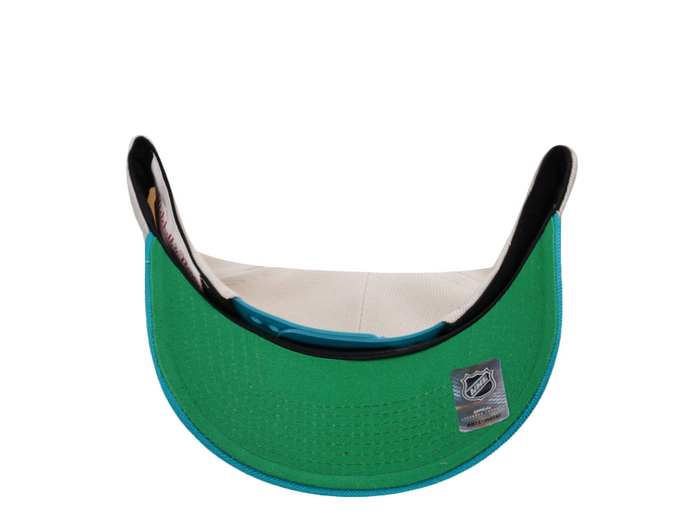 Mitchell & Ness San Jose Sharks Chrome Two Tone Pro Crown Fit Snapback Hat