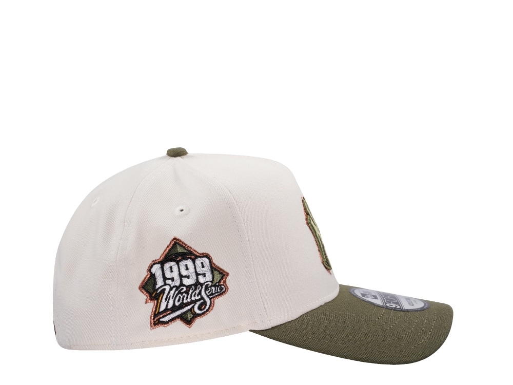 New Era New York Yankees World Series 1999 Cream Two Tone Edition 9Forty A Frame Snapback Hat
