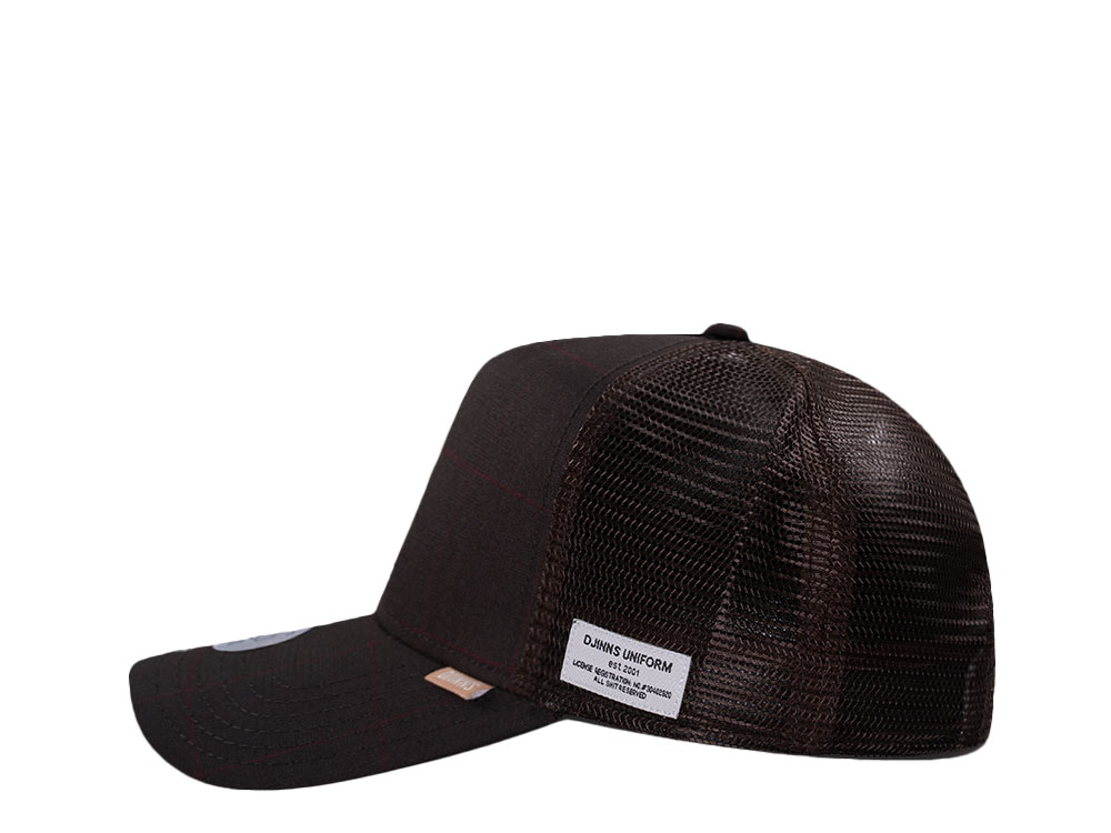 Djinns Glencheck Brown Trucker Snapback Hat