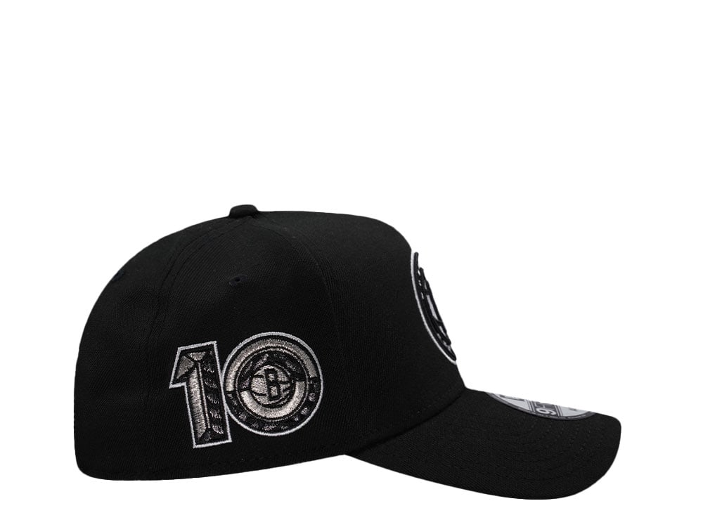 New Era Brooklyn Nets 10 Anniversary Black Prime Edition 9Forty A Frame Snapback Hat
