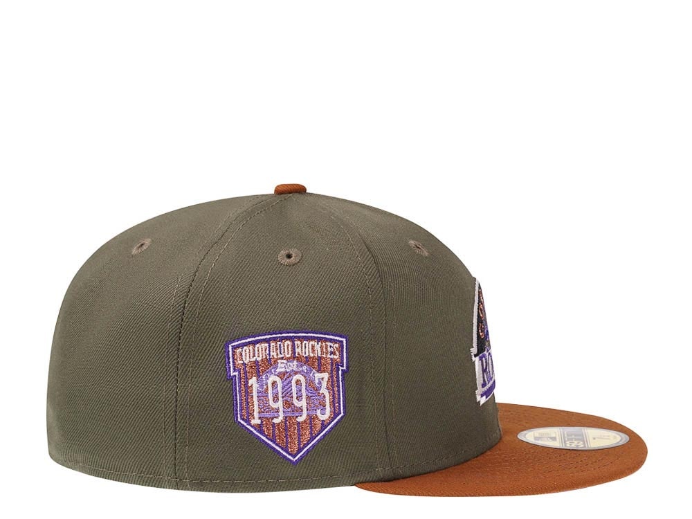 New Era Colorado Rockies 1993 Copper Olive Two Tone Prime Edition 59Fifty Fitted Hat