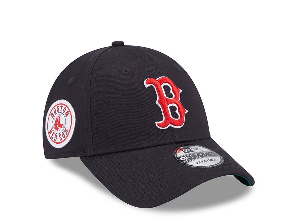 New Era Boston Red Sox Navy Throwback 9Forty Strapback Hat