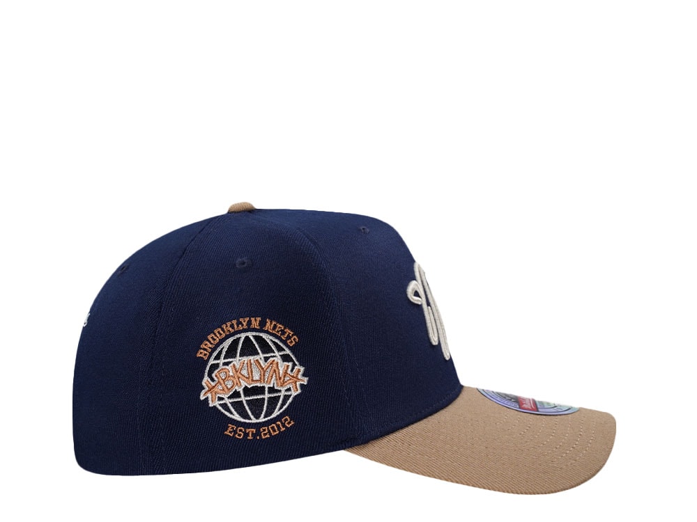 Mitchell & Ness Brookly Nets Sand Storm Classic Red Stretch Snapback Hat