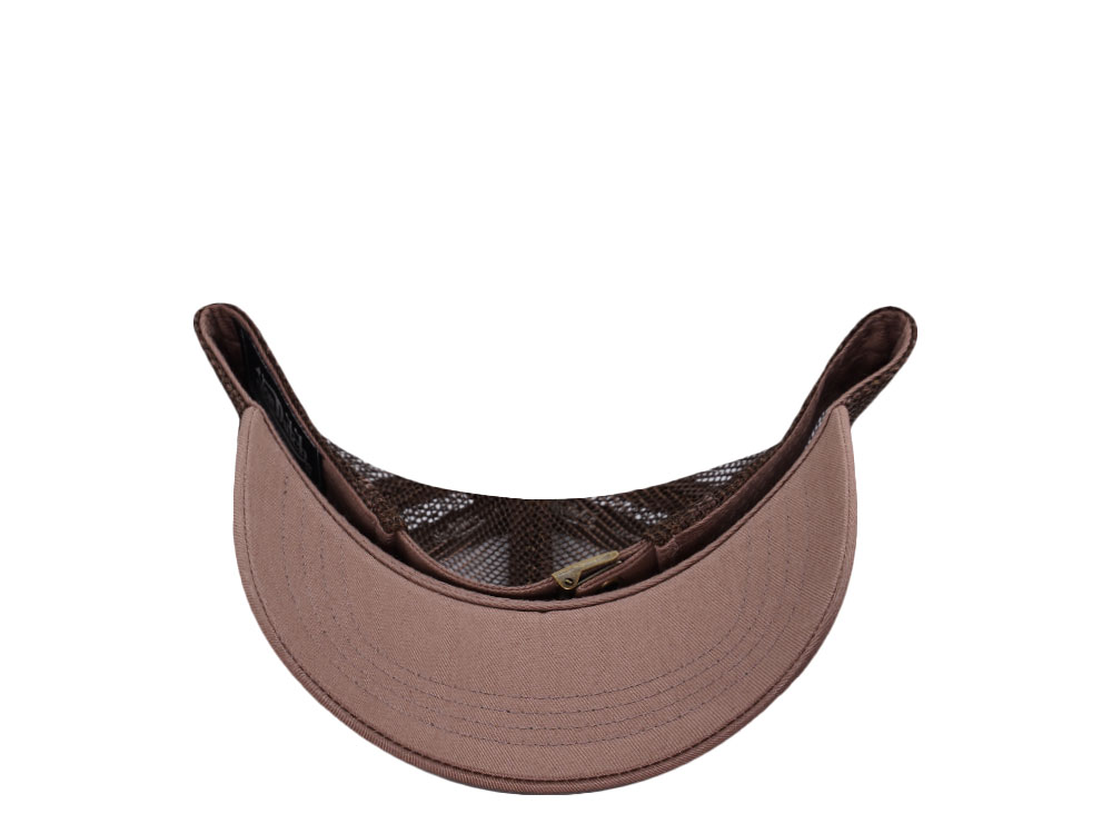 Von Dutch Oval Patch Brown Trucker Strapback Hat