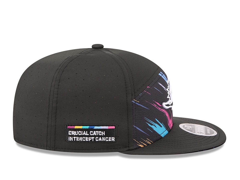 New Era Miami Dolphins Crucial Catch 2026 Black Edition 9Fifty Split Panel Snapback Hat