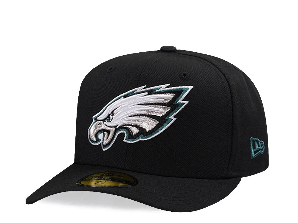 New Era Philadelphia Eagles Black Prime Edition Pre Curved 59Fifty Fitted Hat